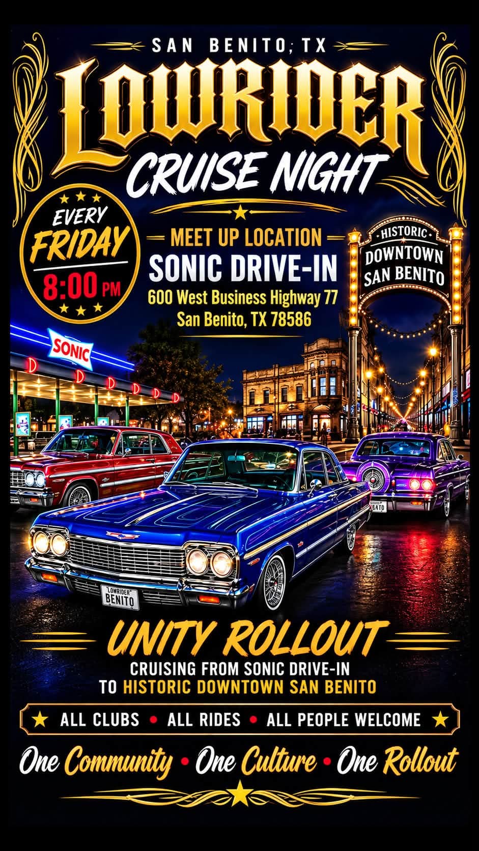 San Benito TX Lowrider Cruise Night