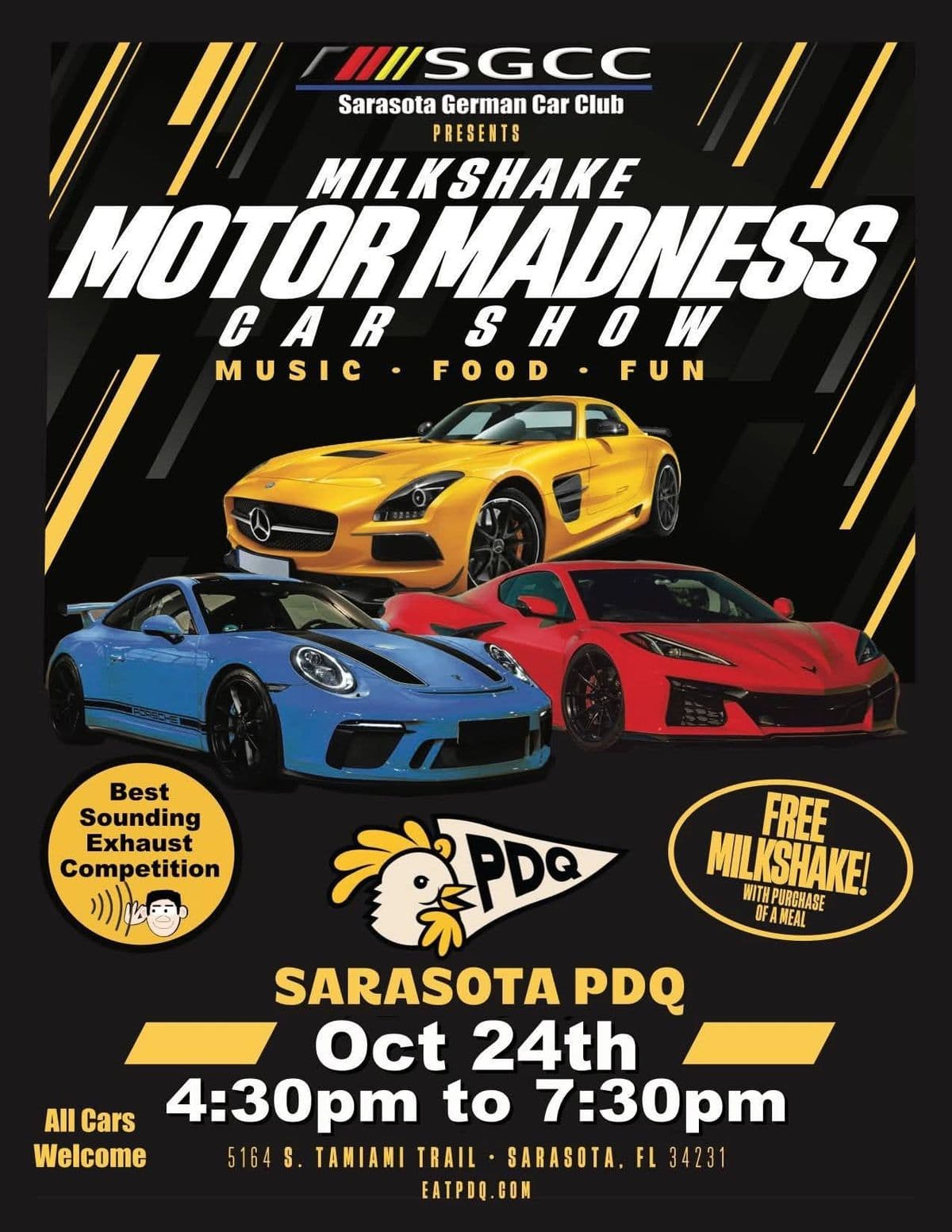 Sarasota German Car Club Milkshake Motor Madness Car Show