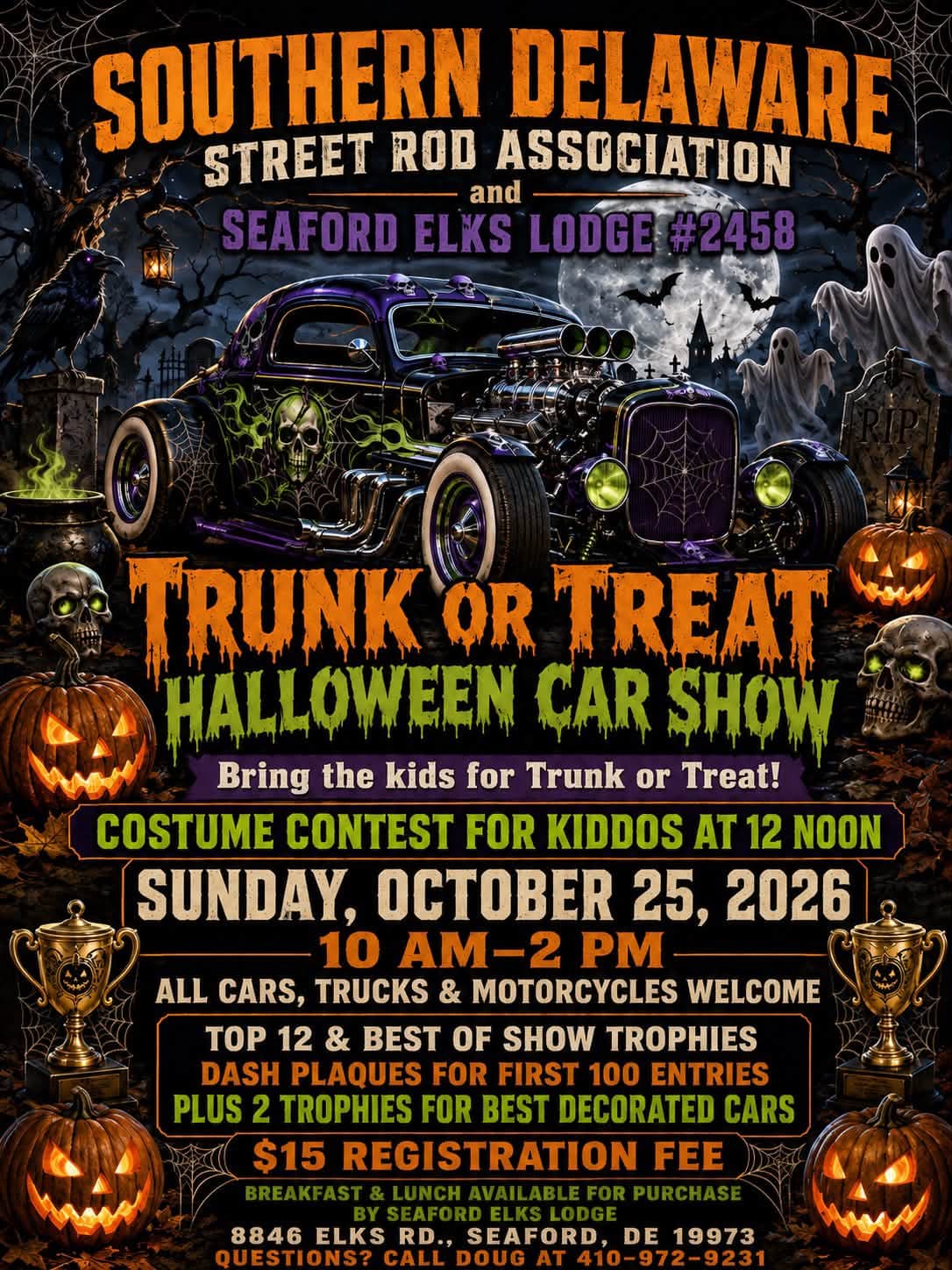 Southern Delaware Street Rod Association Trunk or Treat Halloween Car Show
