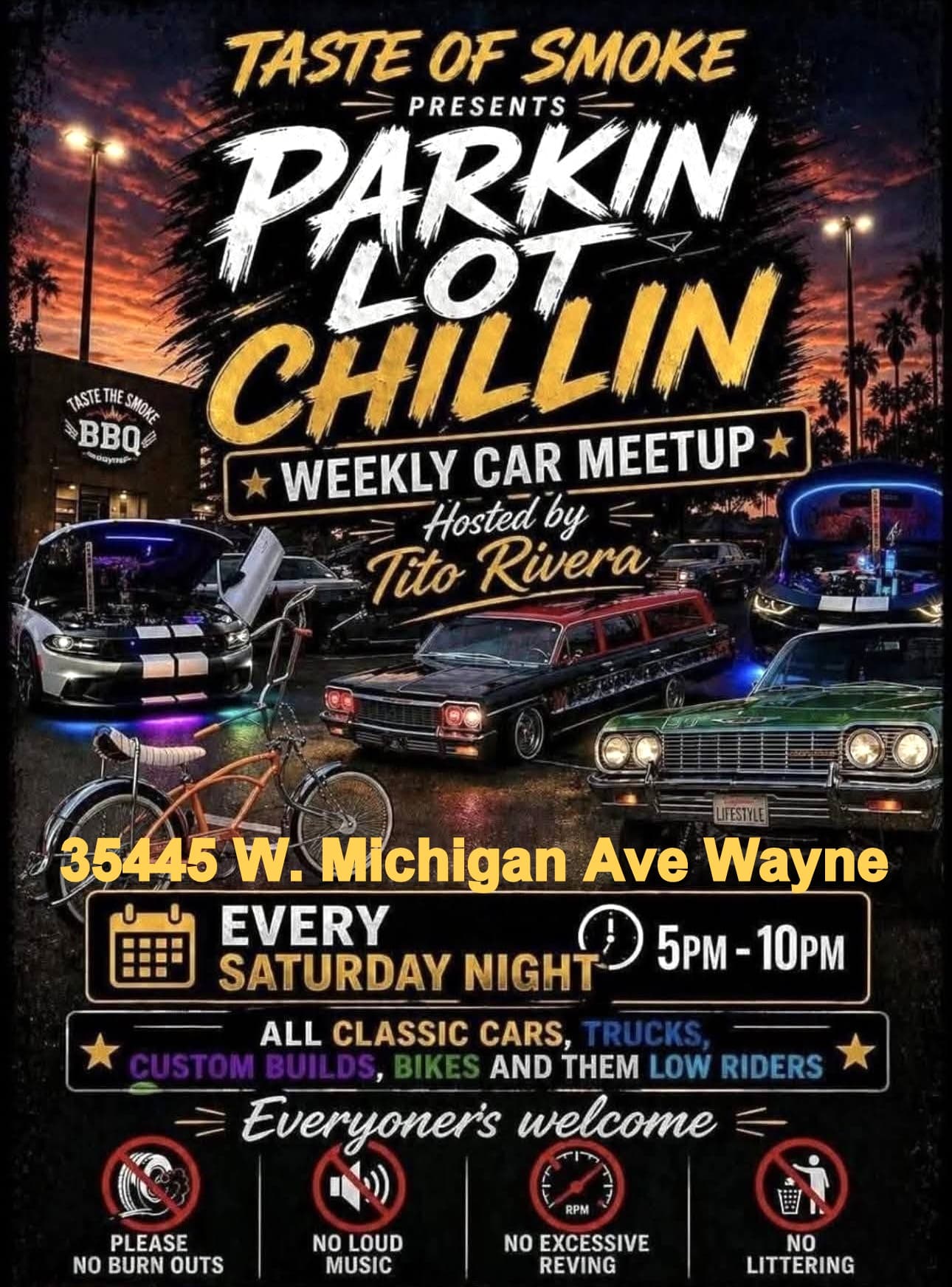 Taste of Smoke Parkin Lot Chillin Weekly Car Meetup
