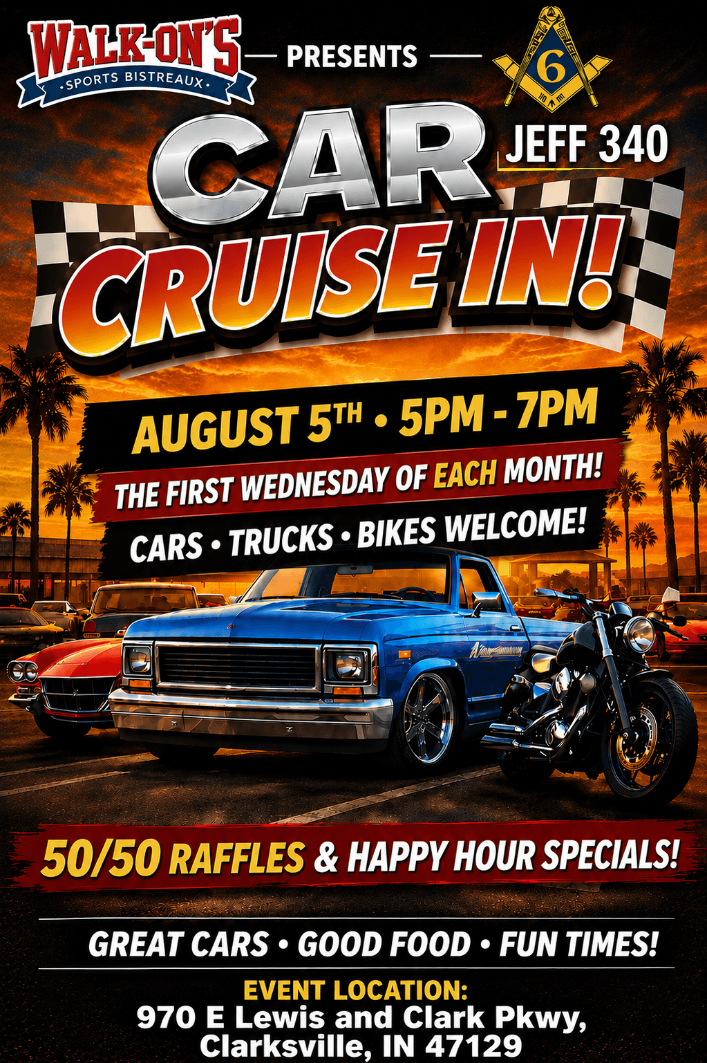 Walk-On’s Car Cruise In
