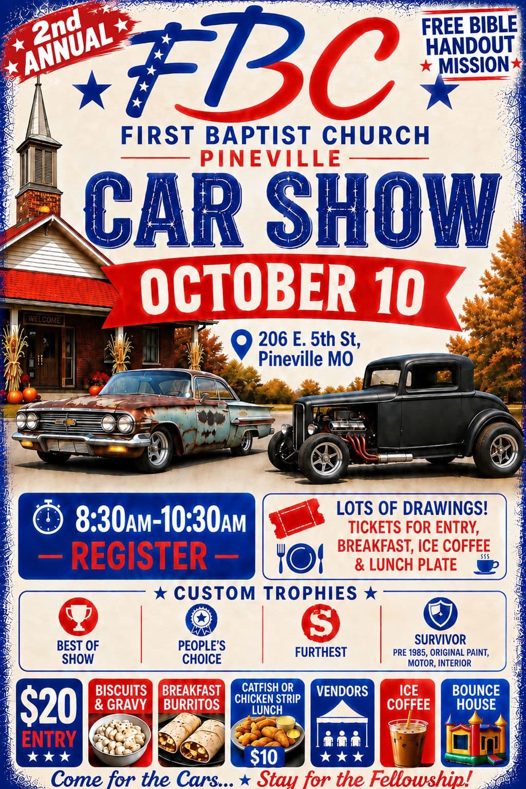 2nd Annual First Baptist Church Pineville Car Show