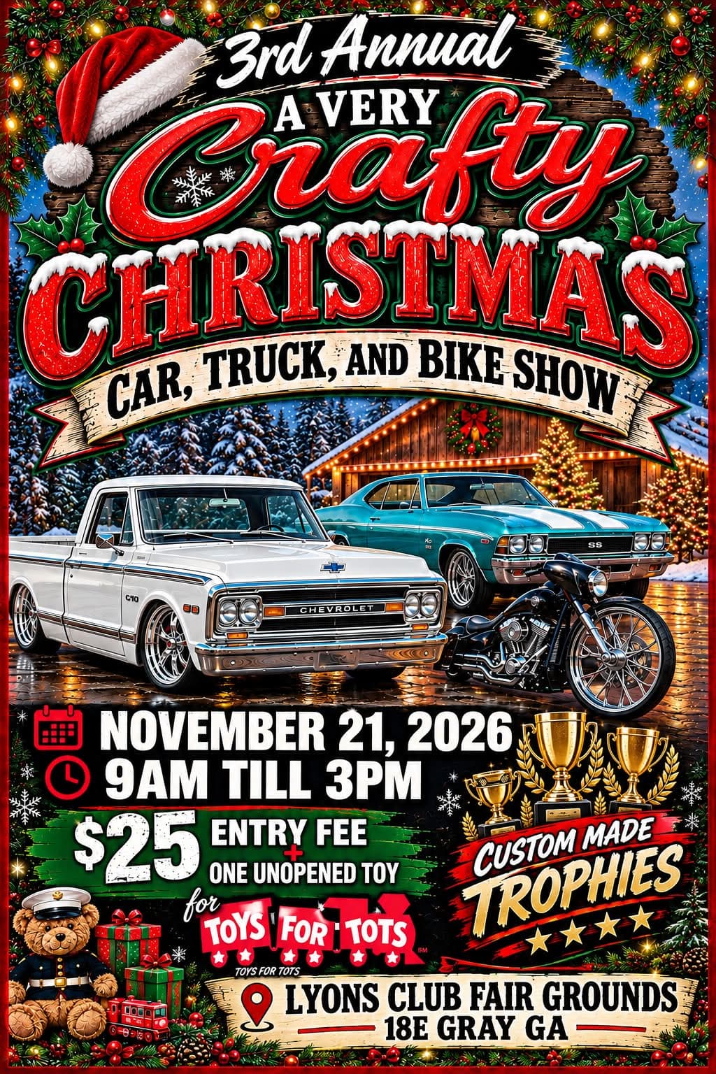 3rd Annual A Very Crafty Christmas Car, Truck, and Bike Show
