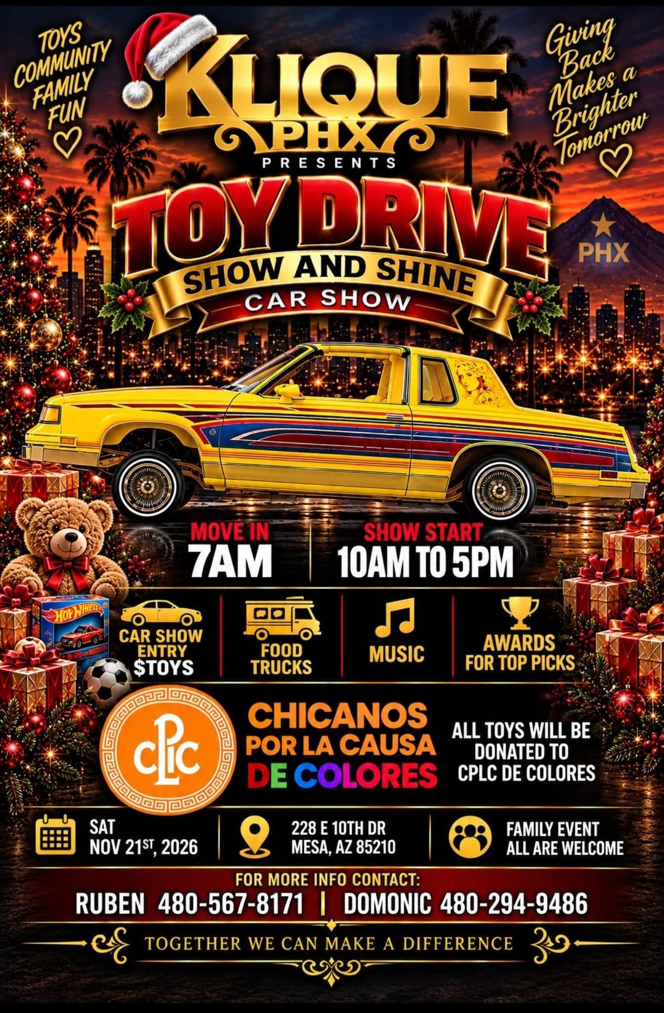 Klique PHX Toy Drive Show and Shine Car Show