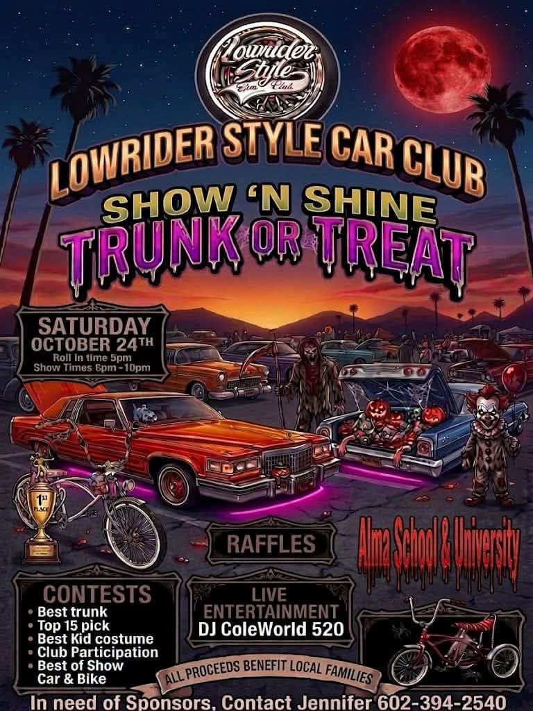 Lowrider Style Car Club Show ‘N Shine Trunk or Treat