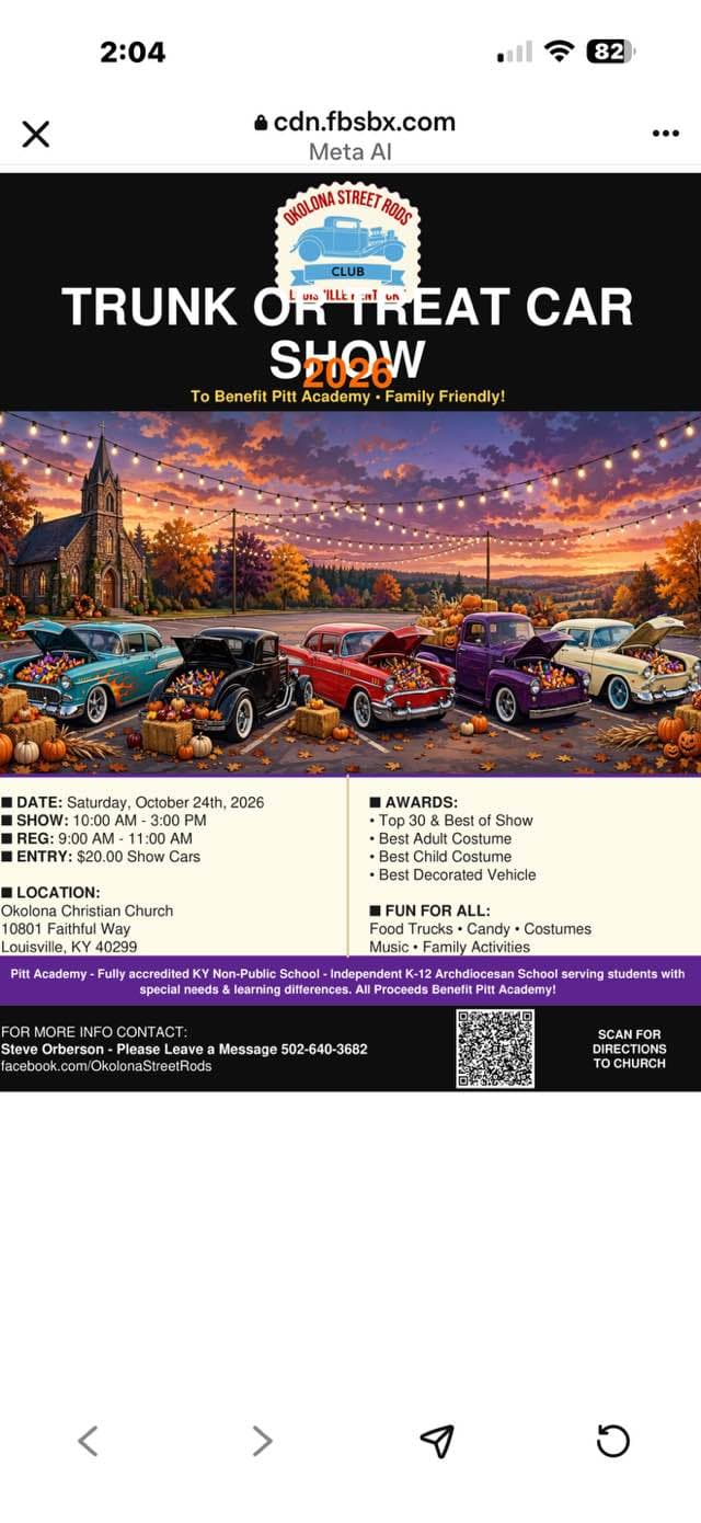Okolona Street Rods 2026 Trunk or Treat Car Show