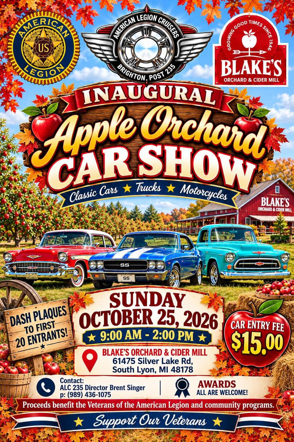 American Legion Cruisers Inaugural Apple Orchard Car Show
