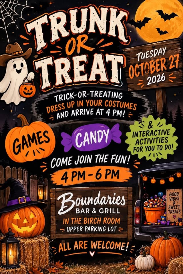 Boundaries Bar and Grill Trunk or Treat