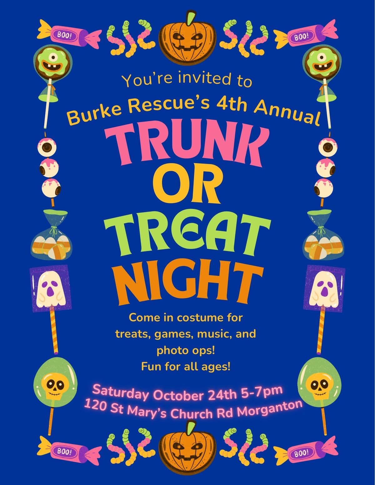 Burke Rescue’s 4th Annual Trunk or Treat Night