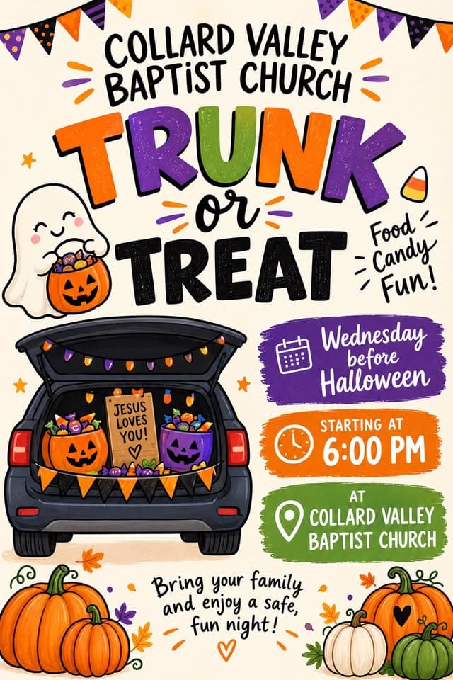 Collard Valley Baptist Church Trunk or Treat
