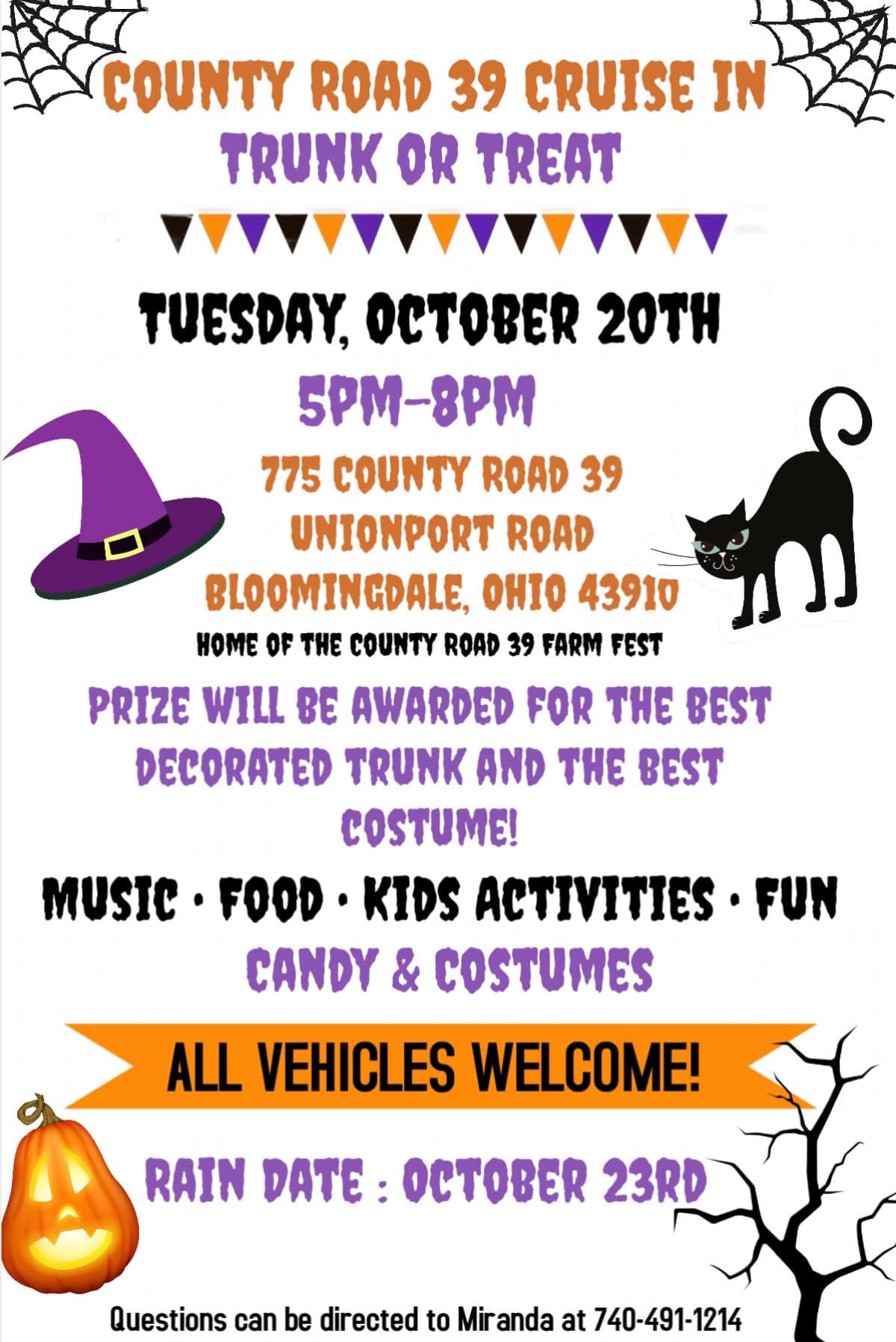 County Road 39 Cruise In Trunk or Treat