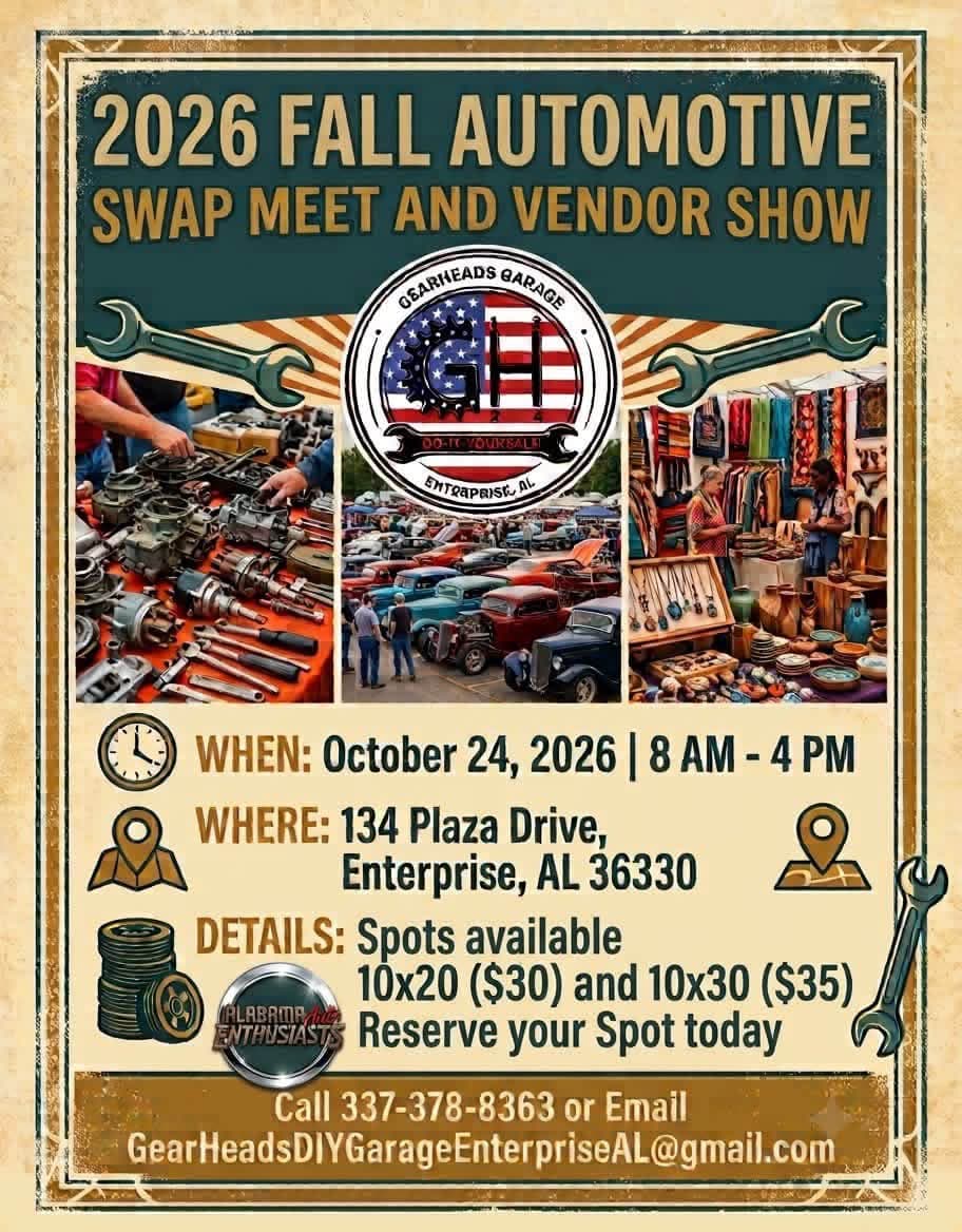 Gearheads Garage Fall Automotive Swap Meet & Vendor Show
