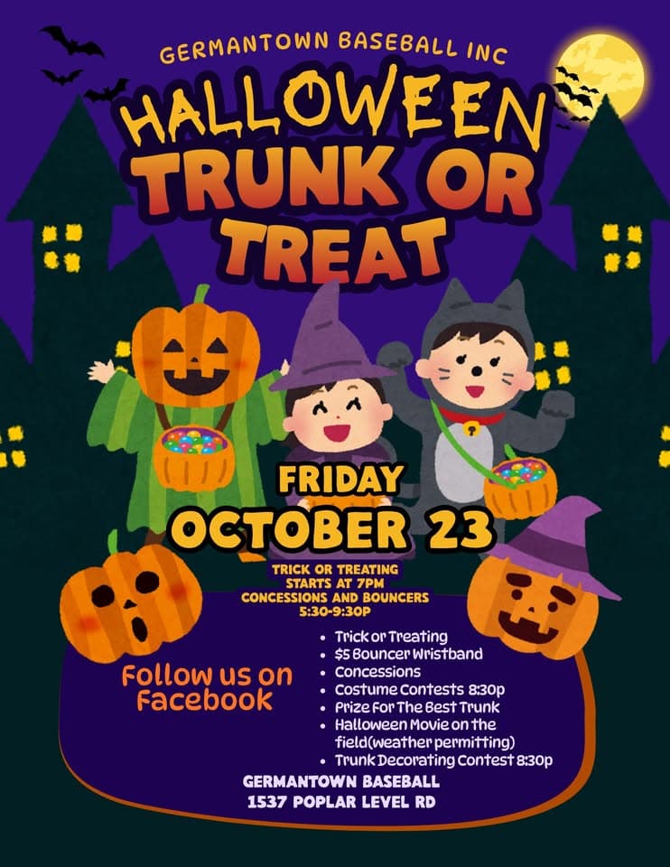 Germantown Baseball Inc Halloween Trunk or Treat
