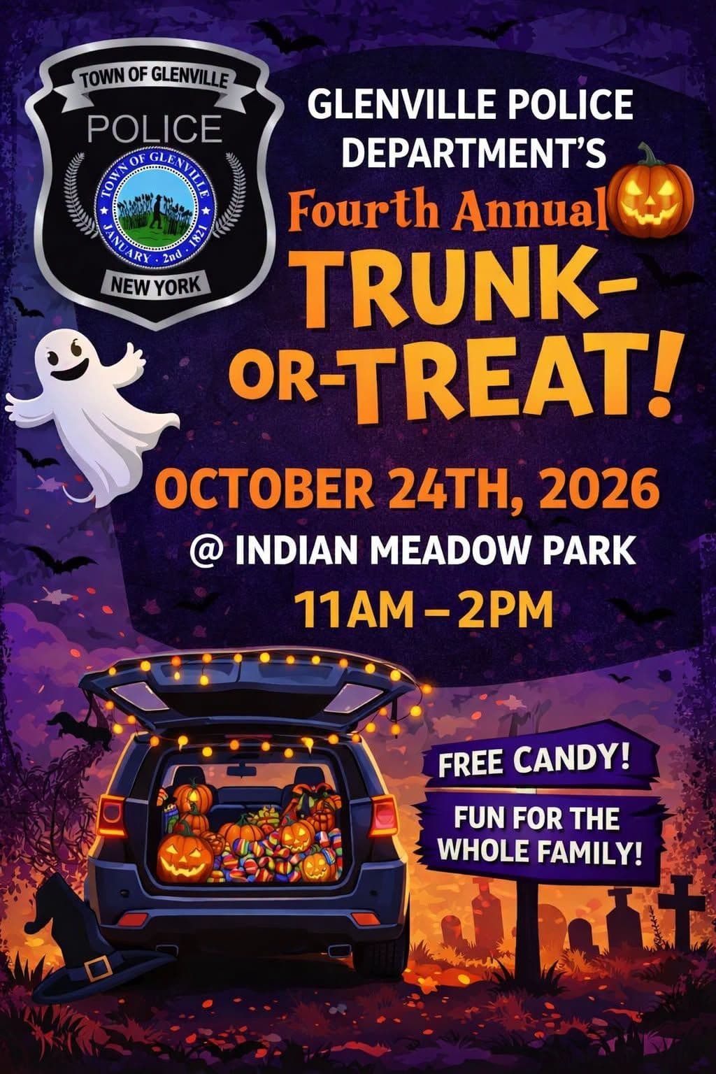 Glenville Police Department’s 4th Annual Trunk-or-Treat