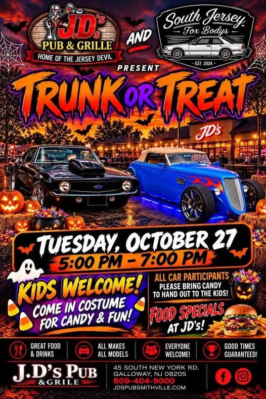 J.D’s Pub & Grille Trunk or Treat