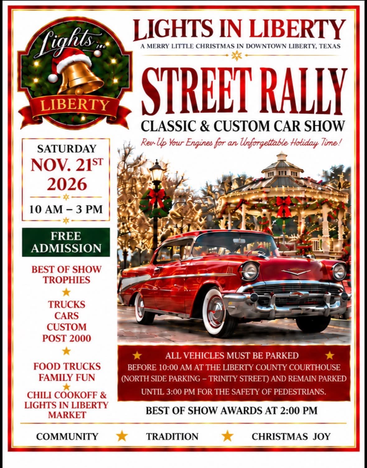 Lights in Liberty Street Rally Classic & Custom Car Show