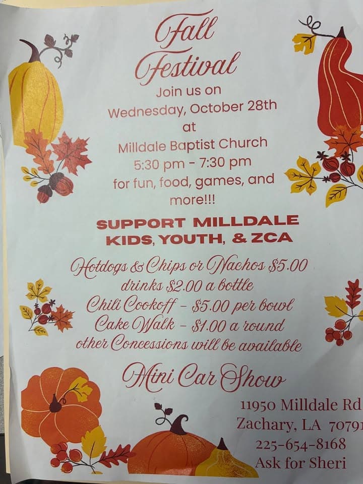 Milldale Baptist Church Fall Festival Mini Car Show