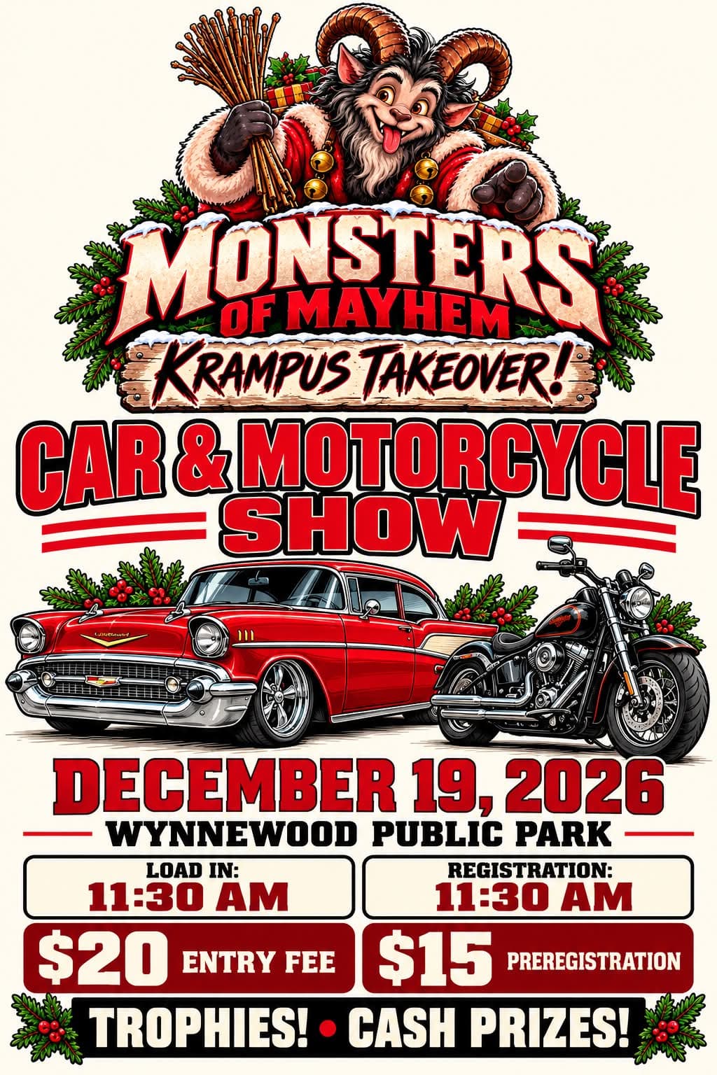 Monsters of Mayhem Krampus Takeover Car & Motorcycle Show