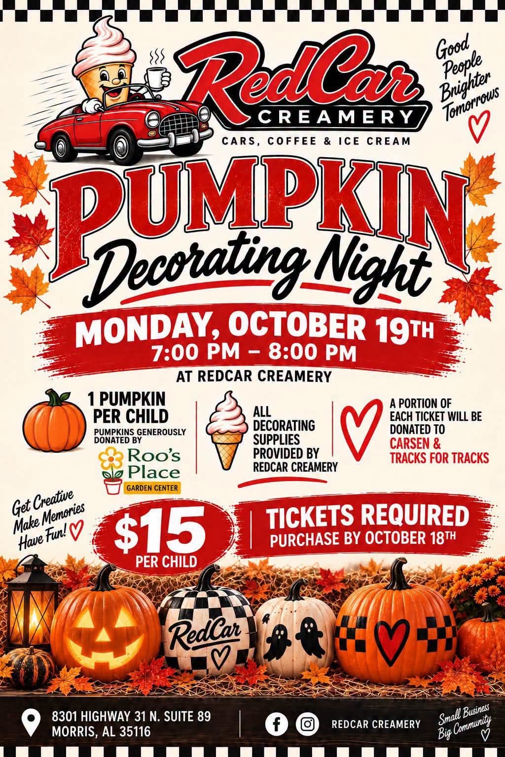 RedCar Creamery Pumpkin Decorating Night