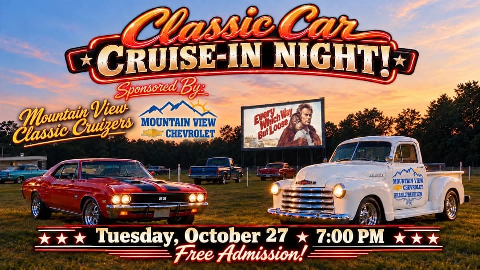 Stone Drive-In Theatre Classic Car Cruise-In Night