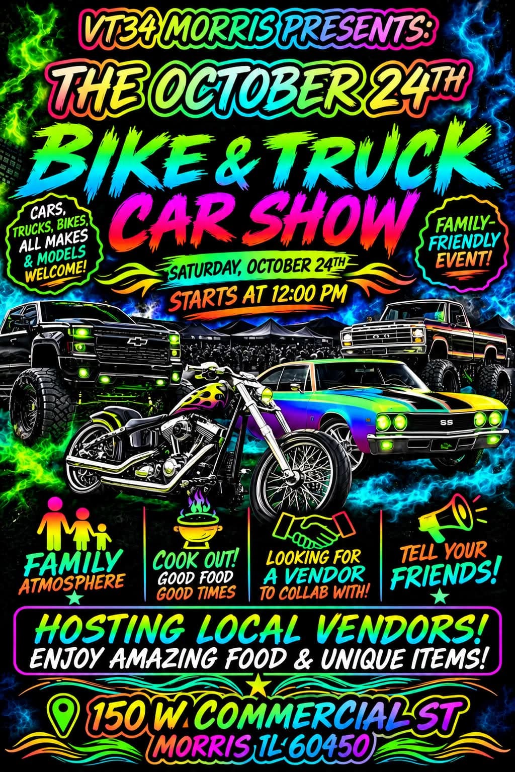 VT34 Morris The October 24th Bike & Truck Car Show