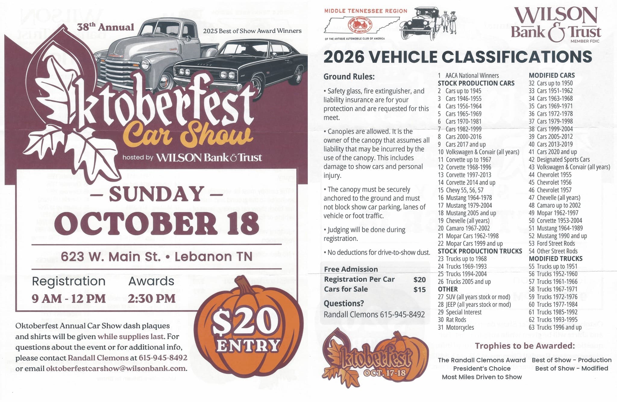 Wilson Bank & Trust 38th Annual Oktoberfest Car Show