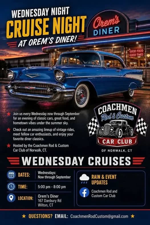 Wednesday Night Cruise Night at Orem's Diner