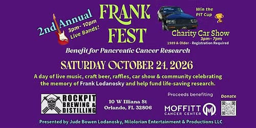 FRANK FEST 2026 Orlando: Free Live Music & Charity Classic Car Show