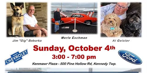 Memorial Car Cruise honoring Jim "Gig" Boburka, Merle Eschman & Al Geisler