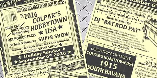 Colpar's Hobbytown USA "The Great Labor Day Extravaganza Car Show 2026"