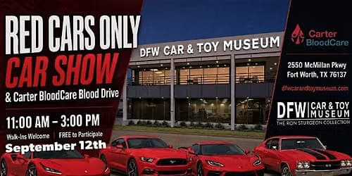 Carter Bloodcare Blood Drive & Red Cars Only Car Show