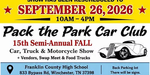 Pack the Park Car, Truck & Motorcycle Show , Vendors & Food Trucks