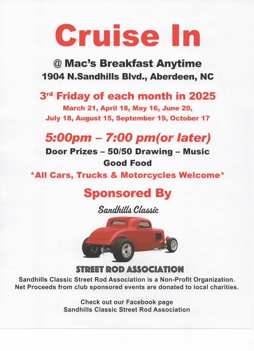 Sandhills Classic Street Rods Cruise-in