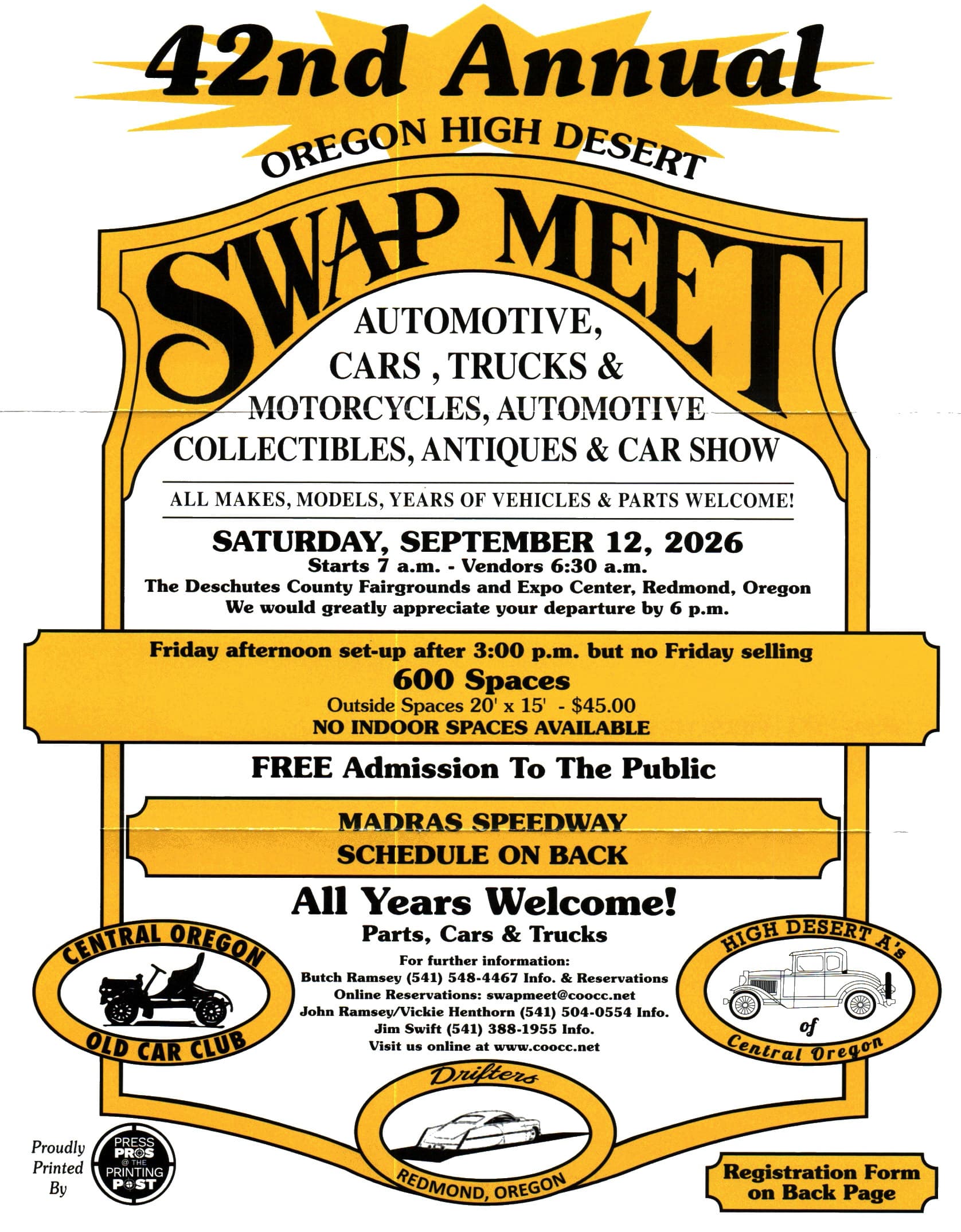 42nd Annual Oregon High Desert Swap Meet and Car Show