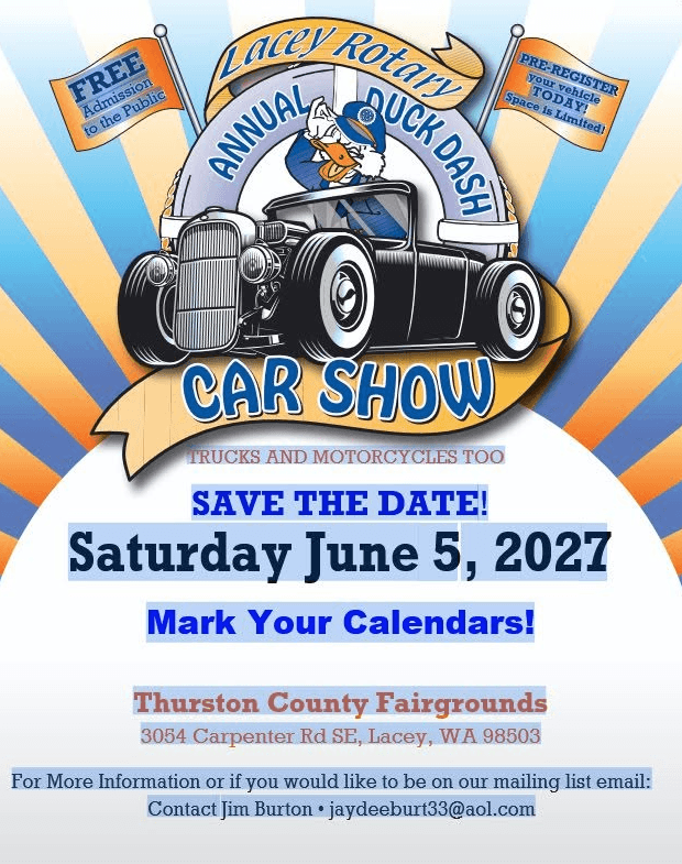 Lacey Rotary Annual Duck Dash Car Show