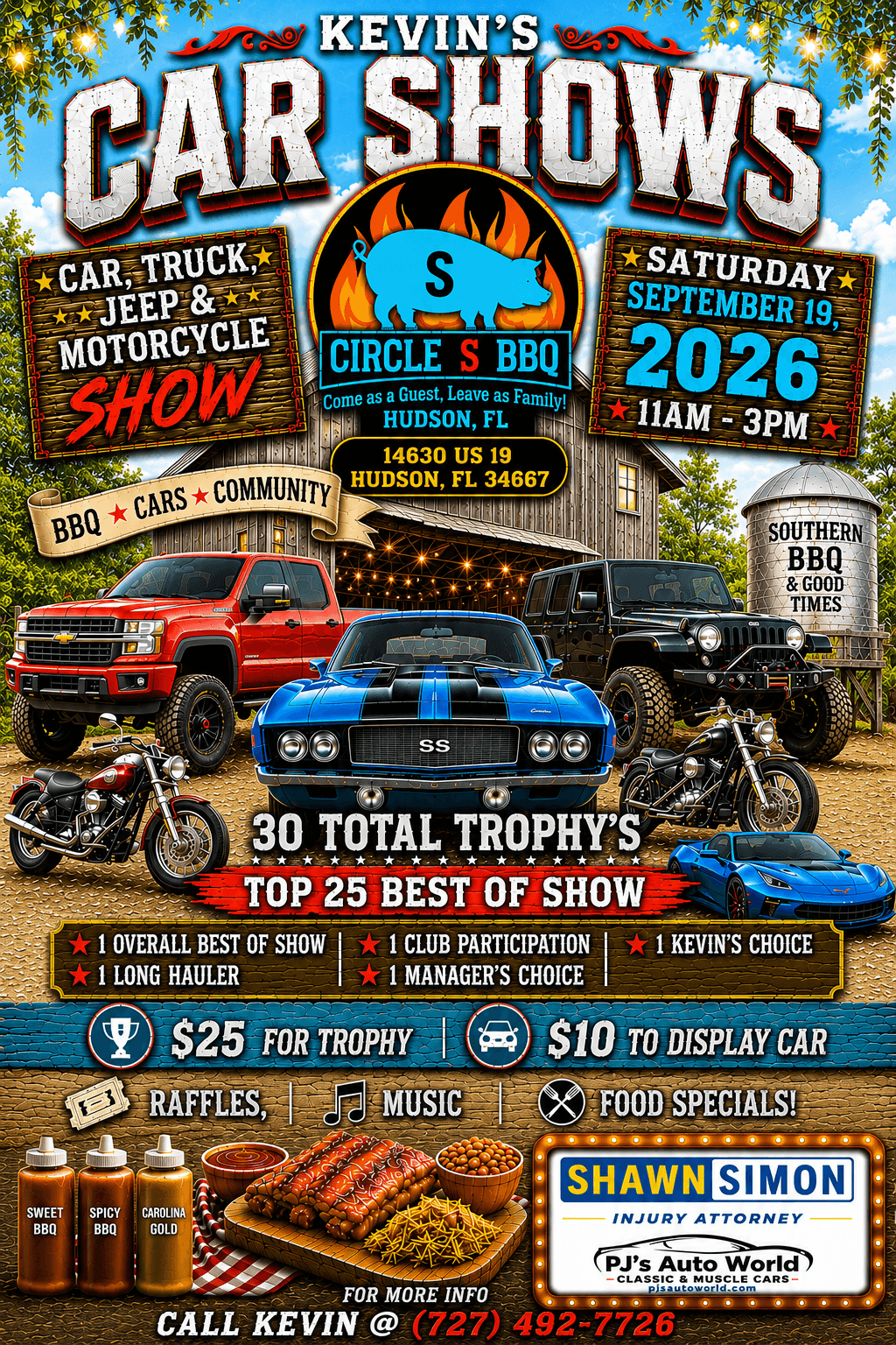 Kevin’s Car Shows Car, Truck, Jeep, & Bike Show