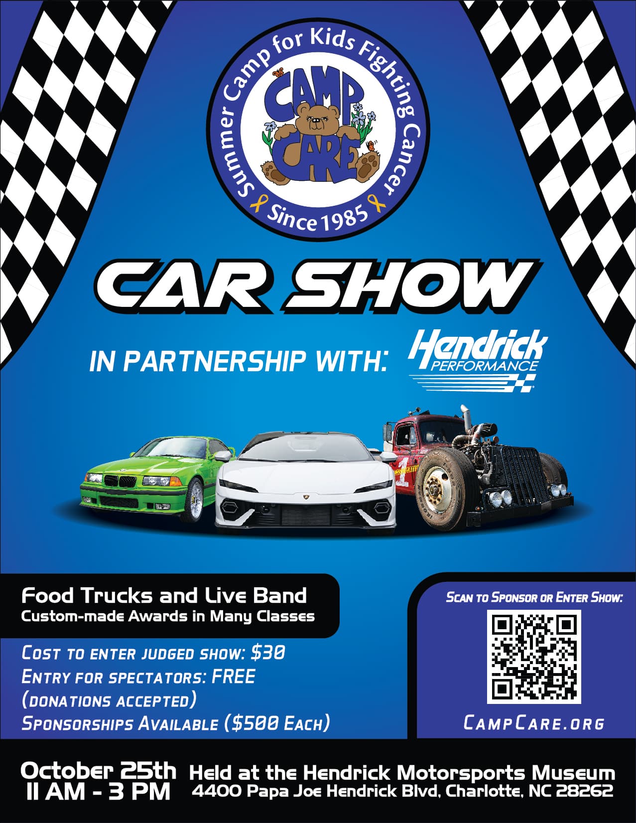 Camp CARE Car Show at Hendrick Motorsports Museum