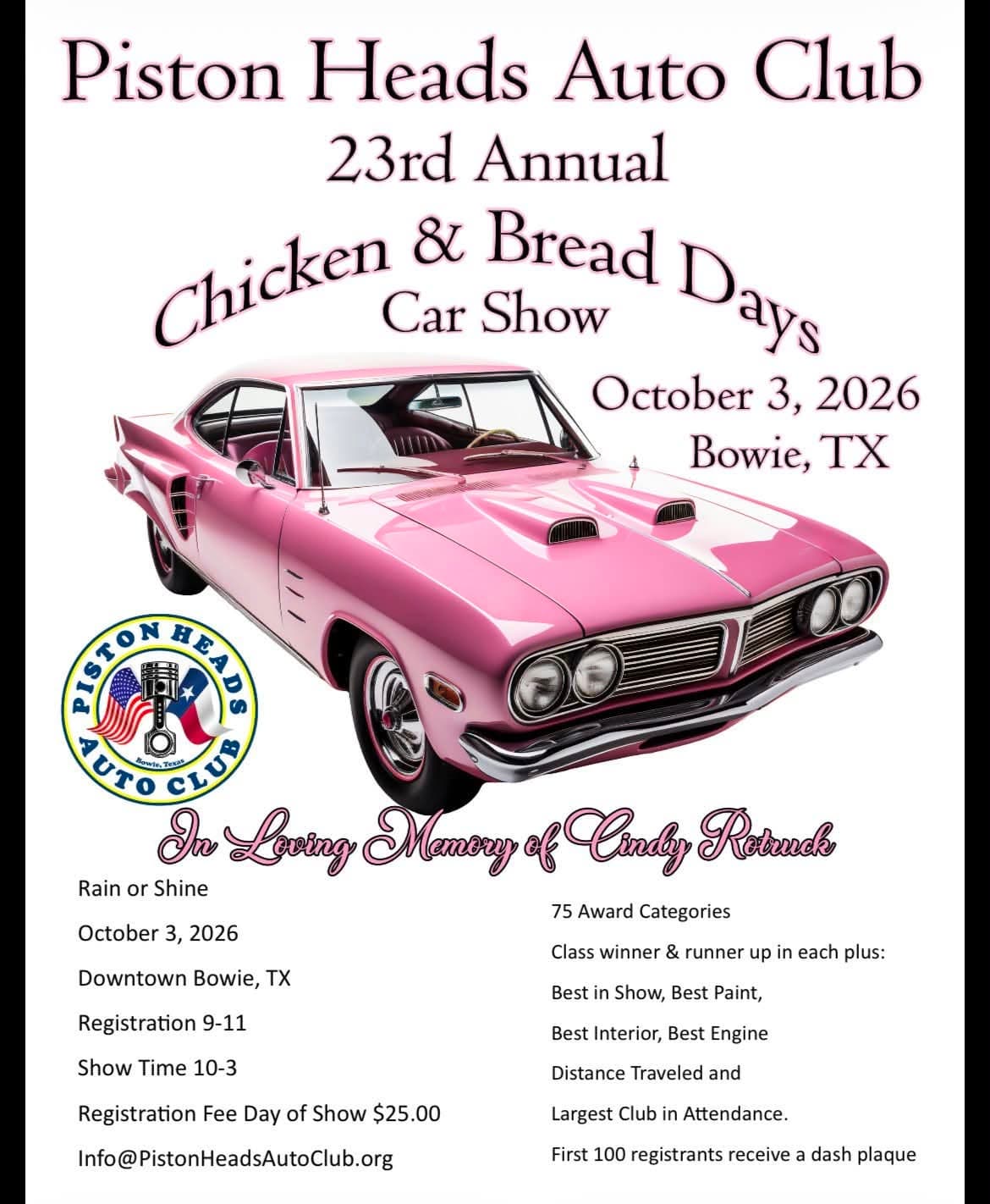 Piston Heads Auto Club 23rd Annual Chicken & Bread Days Car Show