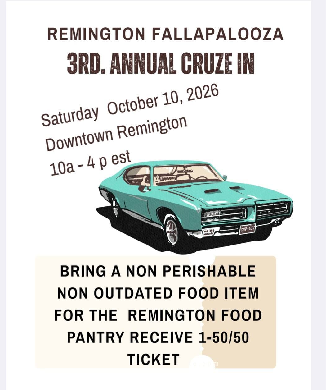 Remington Fallapalooza 3rd Annual Cruze In