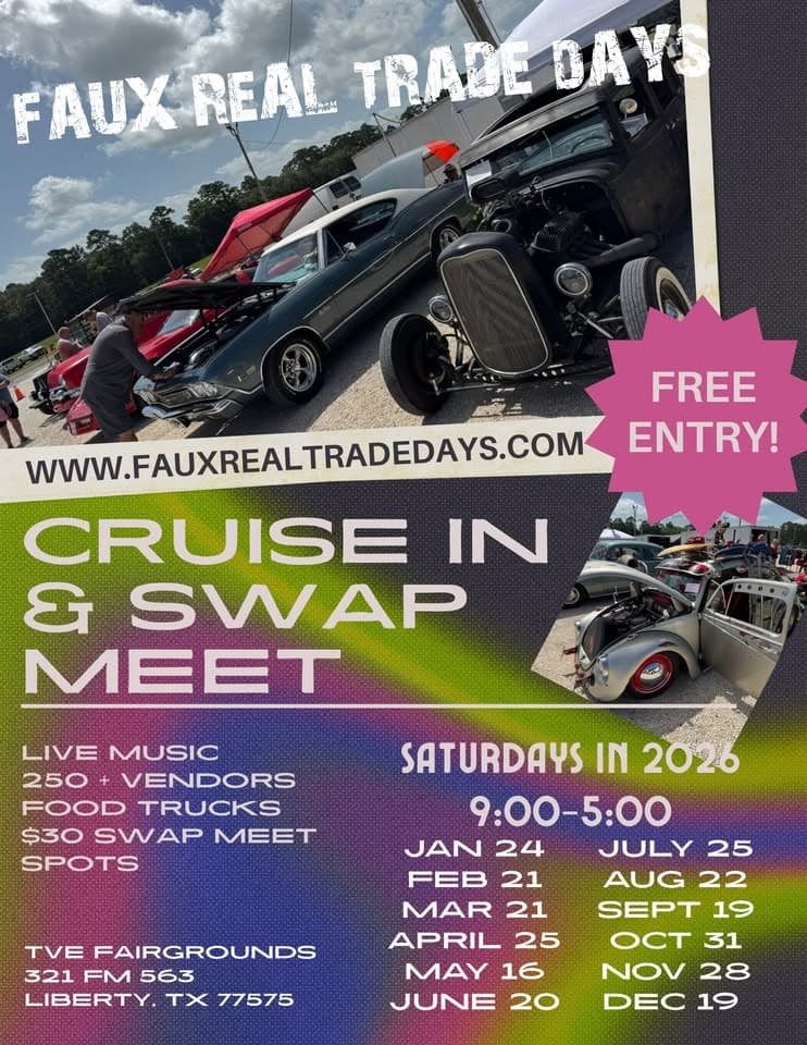 September Cruise In Car Show & Swap Meet at Faux Real Trade Days