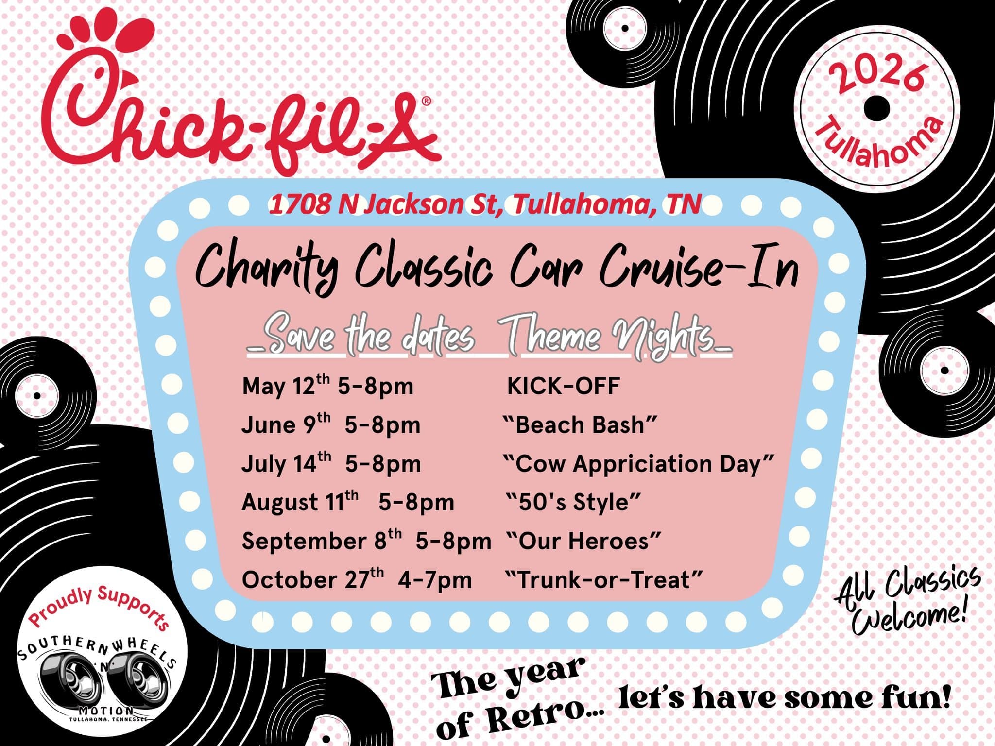 Chick-fil-A Charity Classic Car Cruise-In