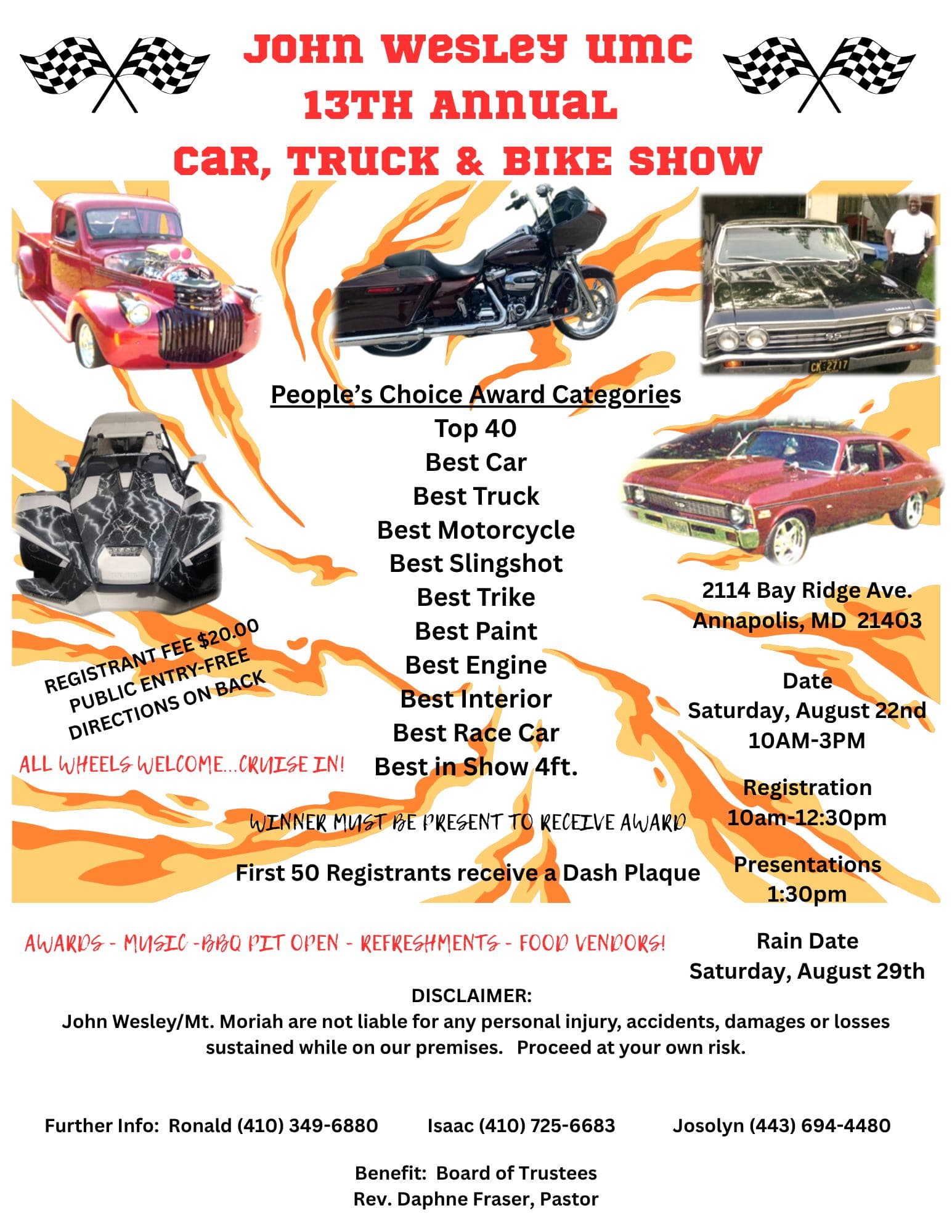 John Wesley UMC 13th Annual Car, Truck & Bike Show