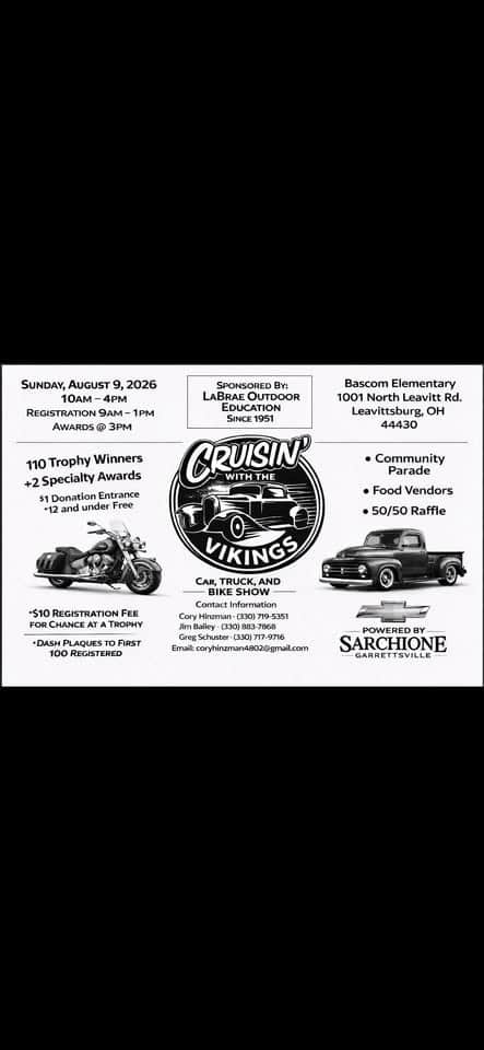 LaBrae Cruisin’ with the vikings Car, Truck, & Bike Show