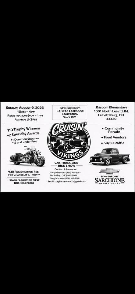 LaBrae Cruisin’ with the vikings Car, Truck, & Bike Show
