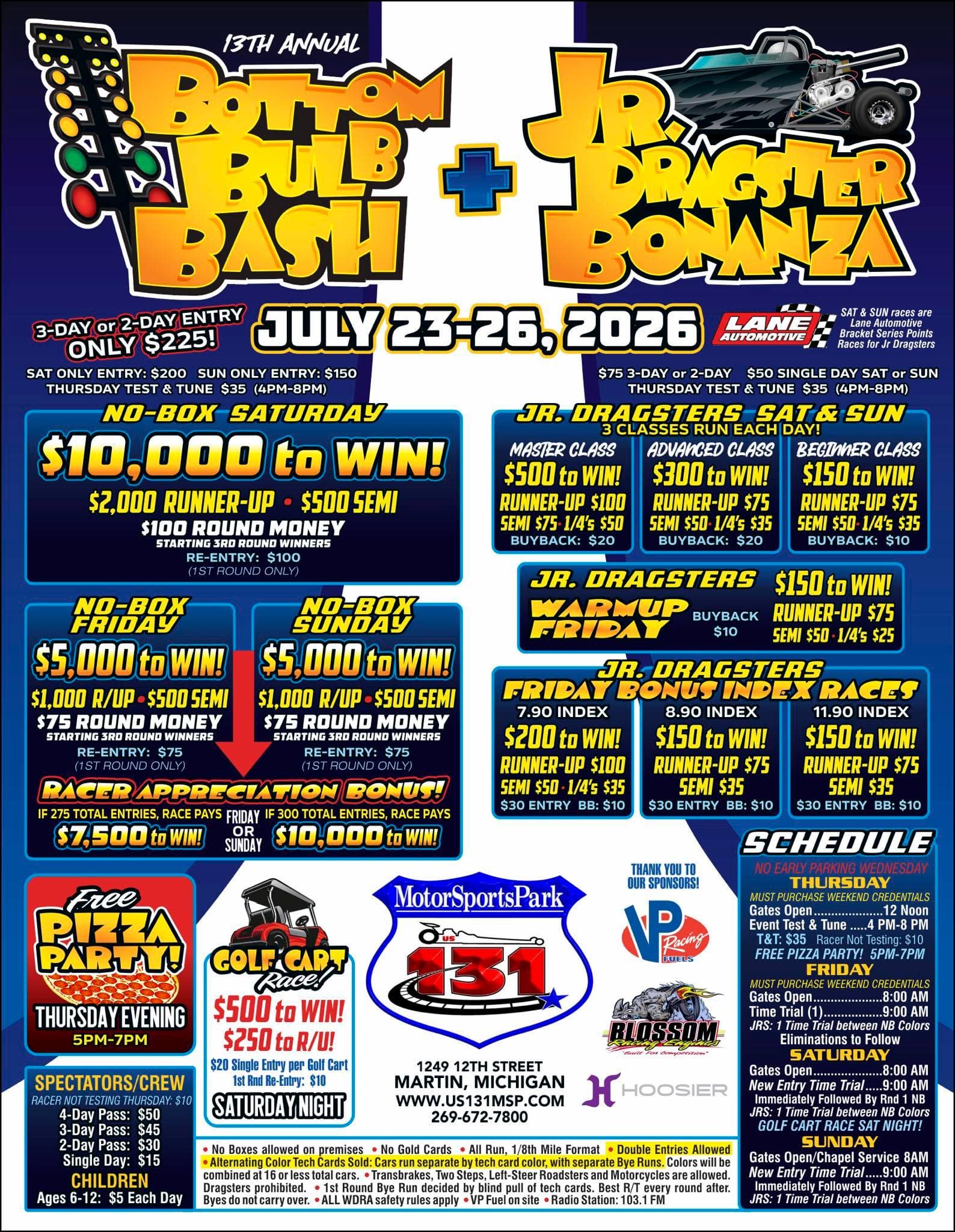 Bottom Bulb Bash and Jr. Dragster Bonanza