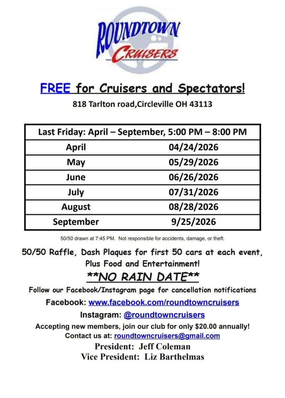 Roundtown Cruisers Free For Cruisers And Spectators!