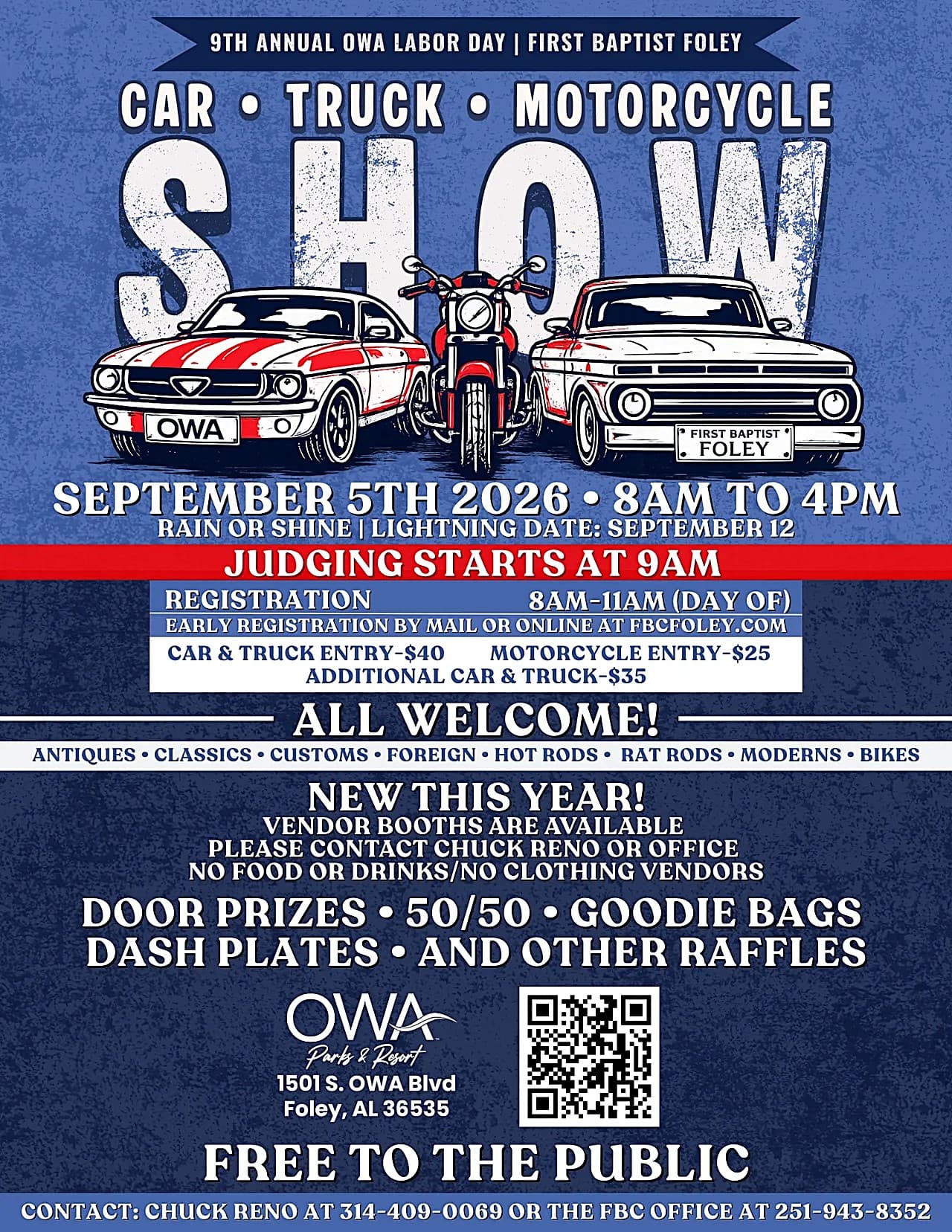 9th Annual OWA Labor Day Car, Truck, Motorcycle Show