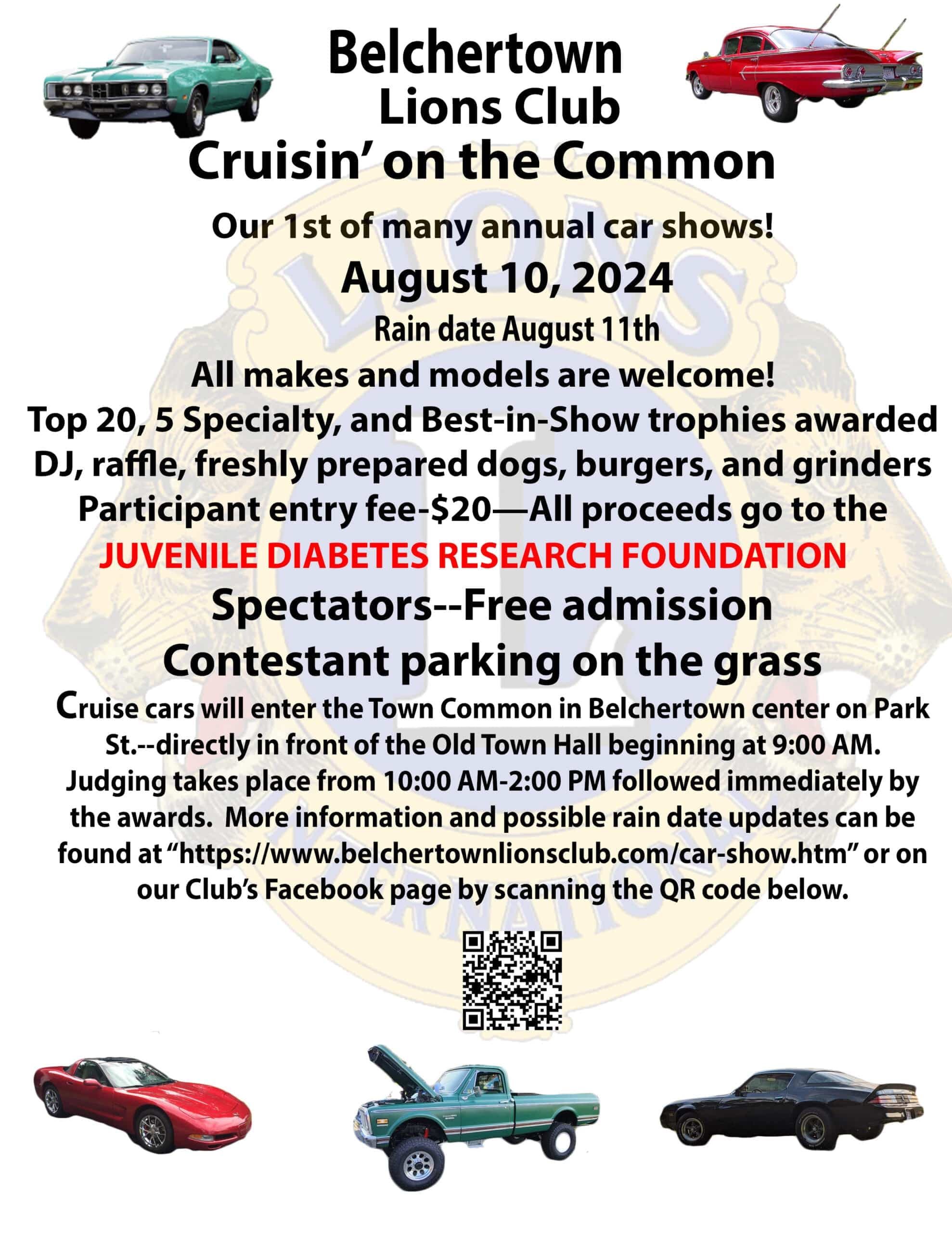 Belchertown Lions Club “Cruisin’ on the Common” Car Show