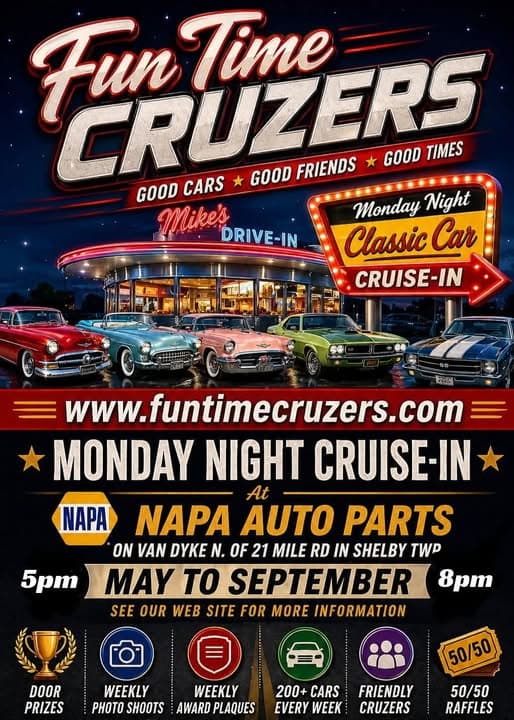 Fun Time Cruzers Monday Night Classic Car Cruise-In