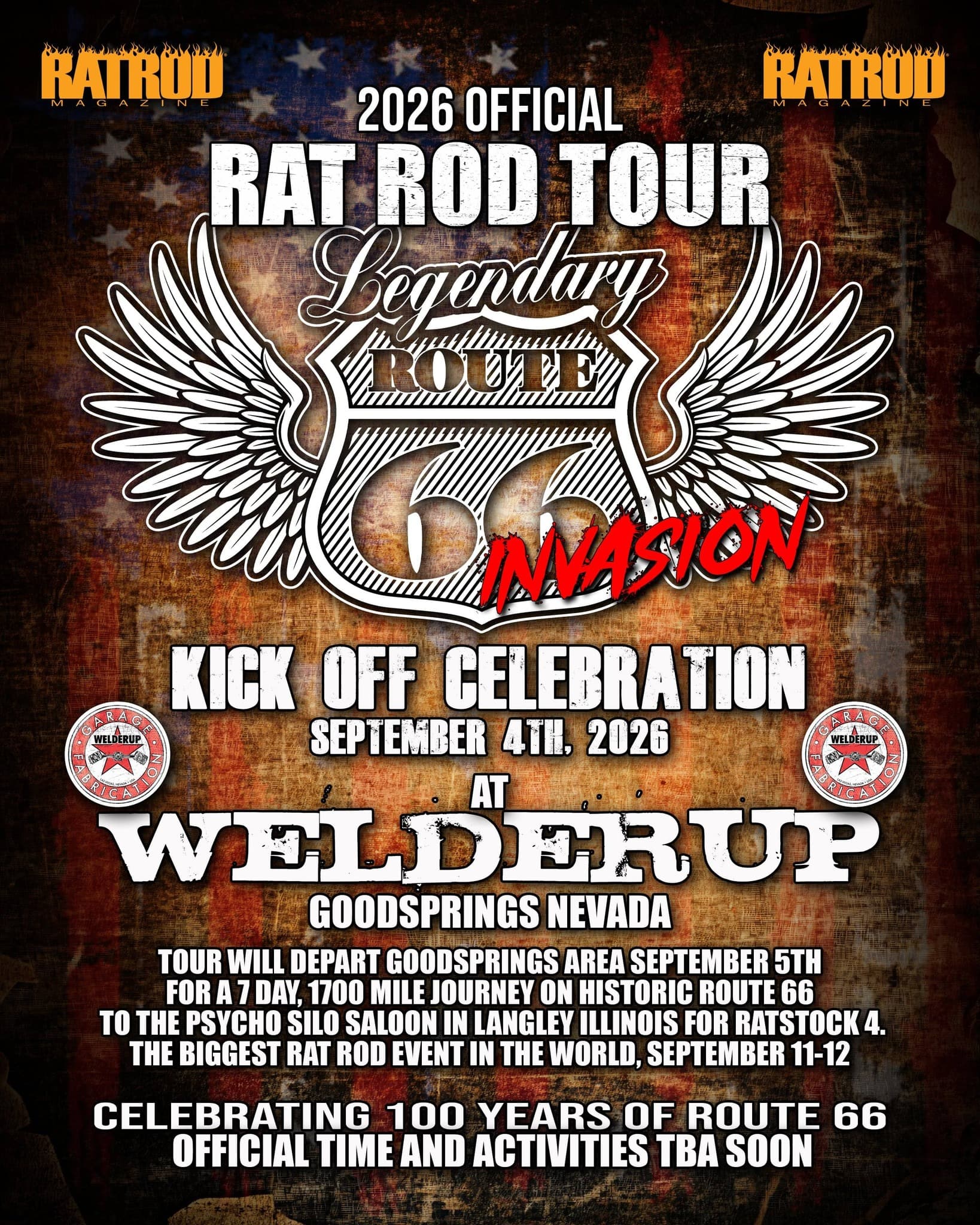 2026 Official Rat Rod Tour Legendary Route 66 Invasion